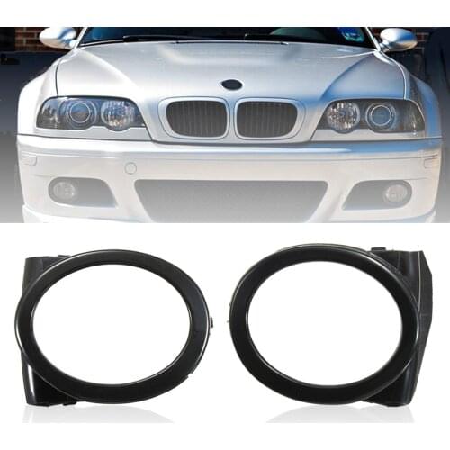 Pair Black Car Fog Light Covers for BMW E46 M3 Style 2001 2002 2003 2004 2005 2006 Left+Right Fog Light Lamp Hoods