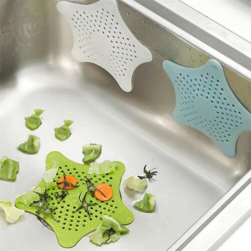 Five-Pointed Star Silica Durable Kitchen Shower Anti-Clogging Floor Drain Filter Sink Strainer Sewer Extension Device Bathroom