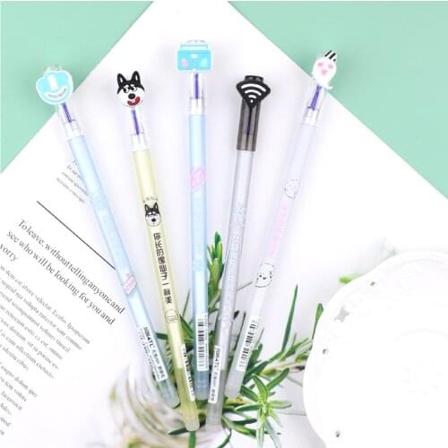 40 pcs/lot Creative Dog Erasable Gel Pen Cute 0.5mm blue ink Signature Pens Office School Writing Supplies gift