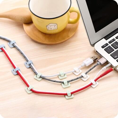 18pcs/lot Self-adhesive Plastic Cable Clip Buckle Cord Management Drop Wire Holder Organizer Earphone Data Line Storage Winder