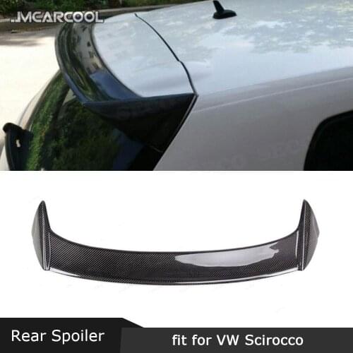 For Volkswagen VW Scirocco Standard 2009-2013 Non R Rear Roof Spoiler Carbon Fiber Window Wings O Style FRP Trunk Boot Spoiler