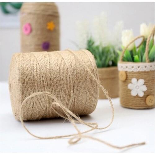 2mm / 500m Natural Jute Undyed DIY Craft Hemp Rope Hanging Label Packaging Line Thread Craft Home Decoration Jute Twine Braided