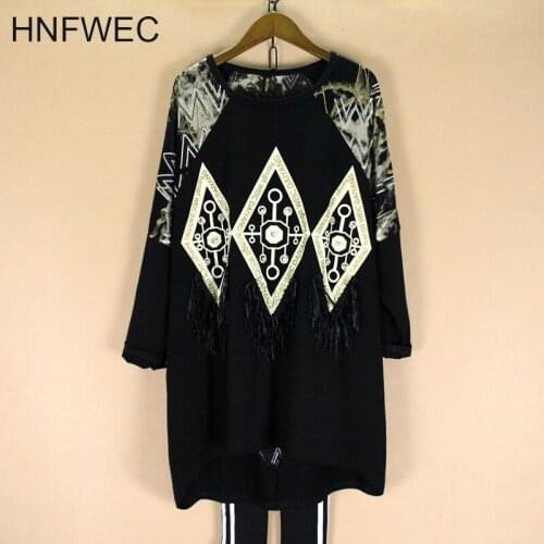 N Pluz Size 2020 Spring and Autumn New Casual T Shirts Women Tassel Wild Ladies T Shirts Long-sleeved Fashion Women Tops V633