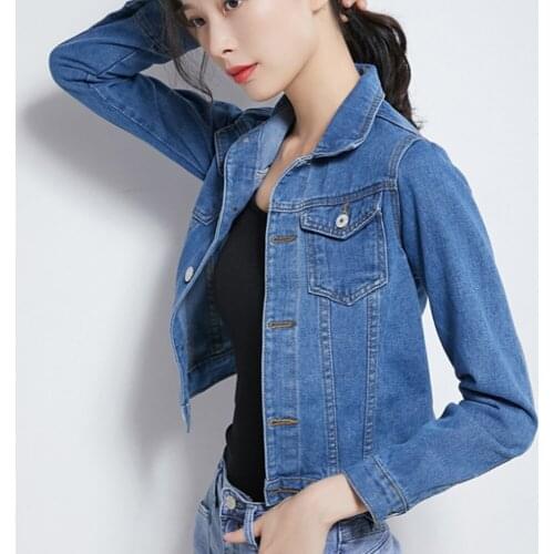 New Oversize Jean Jacket Women Short Denim Jackets Basic Coats Vintage Woman Slim Fit Denim Jacket