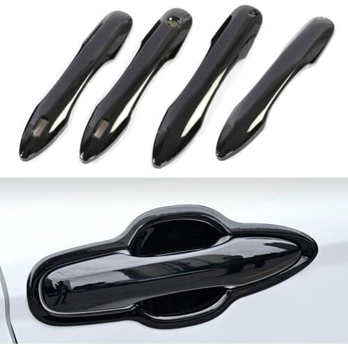 1 Set Smart Door Handle Covers Trims Bezels Decoration Moulding ABS Gloss Black Fit For Toyota Camry XV70 2018 2019