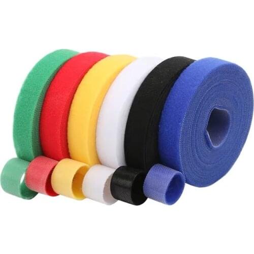 1cm*5M Plastic Nylon Cable Ties Manager Winder Cable Clip Ties Velcro Strap Ribbon Wire Strap Seals Office Desktop Management