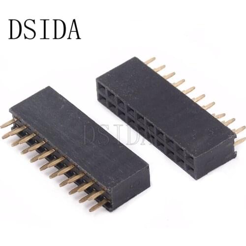 10PCS/Lot Female Pin Header Strip 10 Pin Pitch 2.54 mm Double Row Female Pin Header 2x10 2*10 PCB Connector