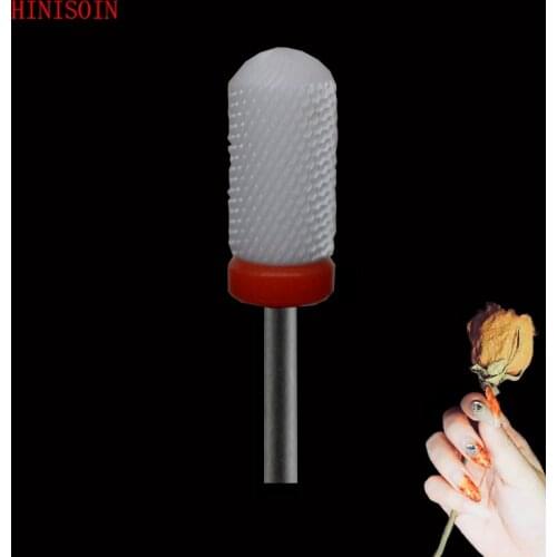 10 pcs White Ceramic Nail Drill Bit - Smooth Top Bit