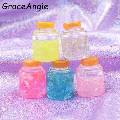 GraceAngie 10pcs Imitation 3D stars Wishing bottle Resin Ornament DIY Hanging Accessories Crafts Charms Photo props 15*20mm