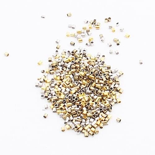 1000-Piece Mix Tube Crimp Beads for Jewelry Making, 1.5mm, Silver&Gold