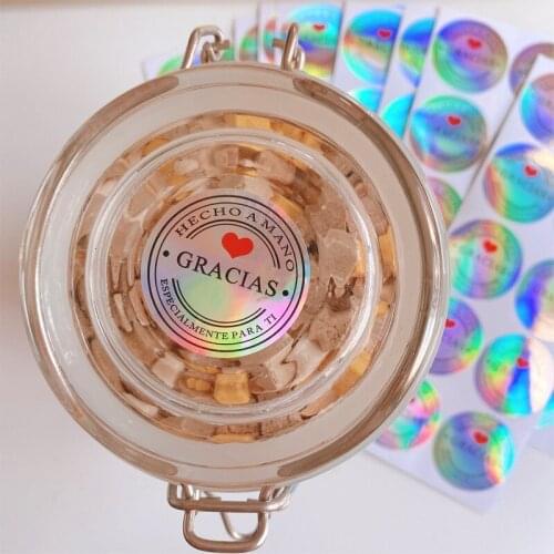 1000pcs top quality Silver Laser seal Stickers decoration Waterproof DIY label Holographic Sticker Label whloesale