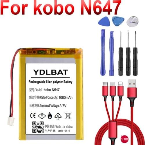 1000mAh For kobo N647 Battery PocketBook 360 PocketBook 301 Battery 301 Plus 601