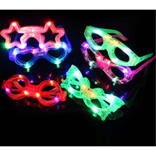 New Adult Kids LightUp Sunglasses Glow in Dark Neon Birthday Party Supplies 6 styles Plastic LED Glasses -Batteries Included