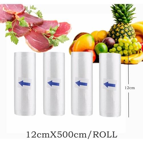 4 rolls vacuum Bag Packaging Food Vacuum Sealer Bags for Food Storage Keep Products Fresh Bag 12/15/20/25/28cm*500cm