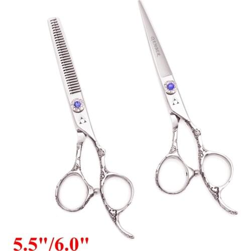 5.5 6.0 Hair Scissors Barber Scissors 440C Professional Hairdressing Scissors Set Thinning Haircut Hair Shears Hairdresser 9002