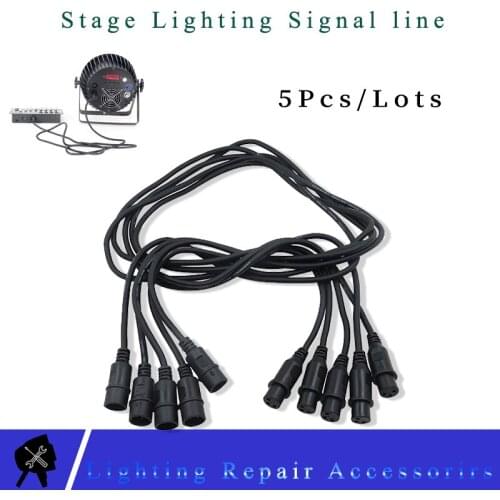 5 Pcs/lot 1M 2M 3M 4M 5M 3-PIN DMX Signal Cable Black Connector DMX Line Cable For DMX512 Controller Led Par Stage Lights