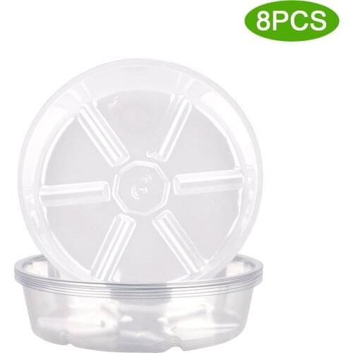 8PCS Flower Pot Tray Indoor Outdoor Plant Saucer Water Tray Base Round Shape Plastic Garden Pot Case