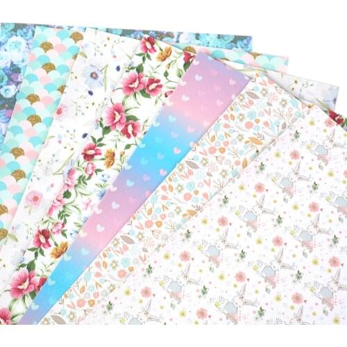 David accessories 20*33cm Flower Heart Star Faux Artificial Synthetic Leather Fabric, DIY Sewing Garment Hairbow Bag,1Yc3493