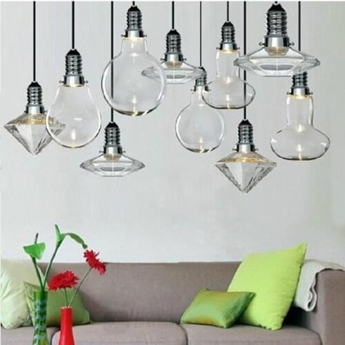 American style creative crystal glass lamp pendant light diamond pendant cafe restaurant bar counter glass pendant lamp FG985