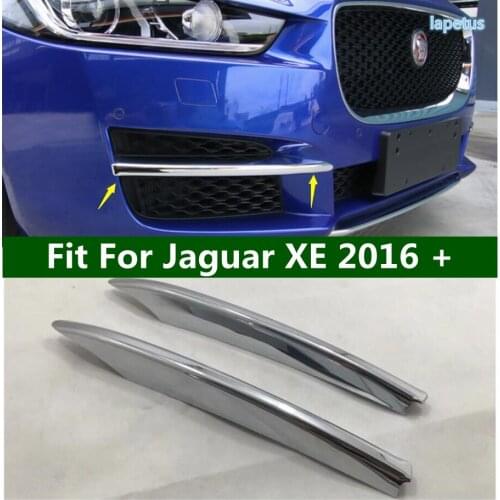 Lapetus Auto Front Face Fog Lights Lamp Frame Trim Strips Covers Stickers ABS Fit For Jaguar XE 2016 - 2019 Exterior Accessories