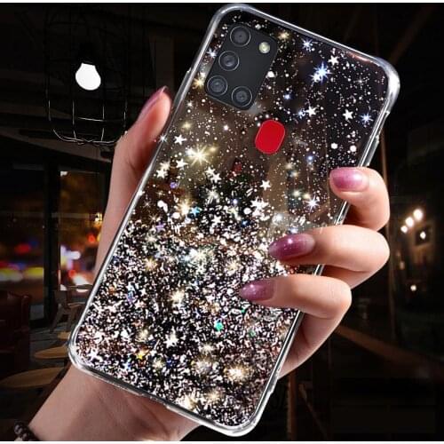 For Samsung galaxy A21S Case Bling Cover For Samsung A21S A 21S A21 S A52 A71 A51 A50 A70 A72 A32 A12 Glitter Phone Case