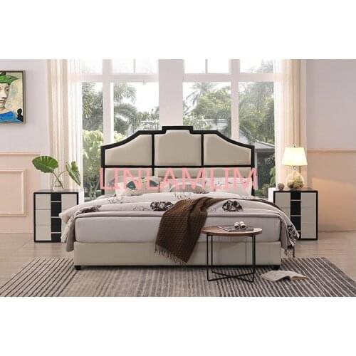 Europe and America Genuine leather bed frame Soft Beds Home Bedroom Furniture cama muebles de dormitorio / camas quarto 1.8*2 m