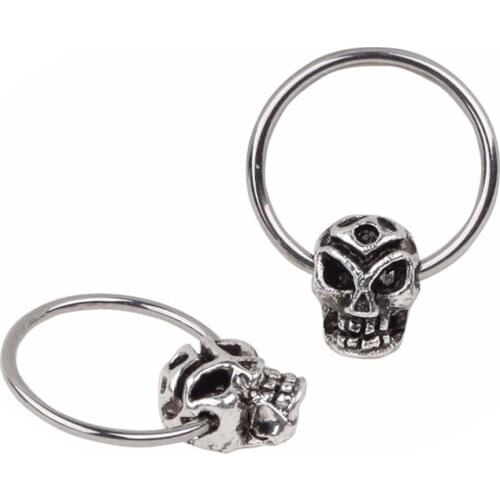 JK Trend Skull Hopp Septum Clicker Nose Ring Non Piercing Hanger Clip On india Body Jewelry Piercing
