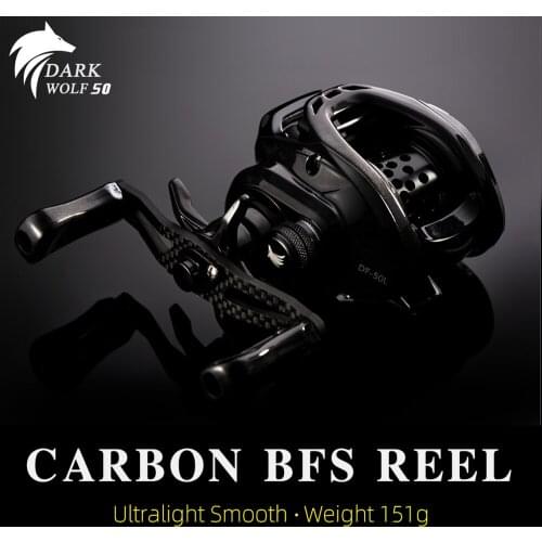 TSURINOYA BFS Baitcaster DARK WOLF 50 Ultralight 151g Carbon Saltwater Baitcasting Reel Bass Lure Wheel For Trout Pike Fishing