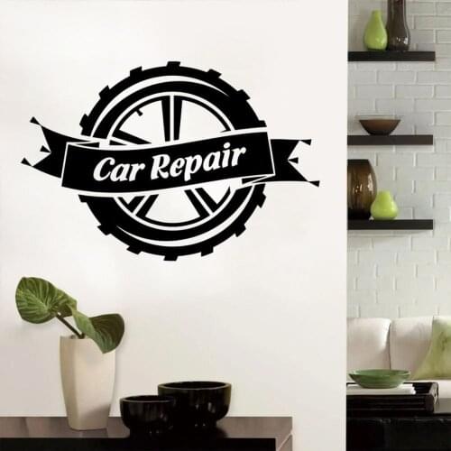 Wheel Car Repair Wall Art Sticker Decal For Garage Shop Decoration Removable A002139