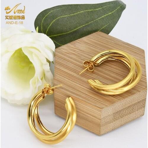 Korean Fashion Gold 18K Bridal Earrings For Women Wedding Italian Minimalist Statement Brand Earings Party Female Jewelry 2021