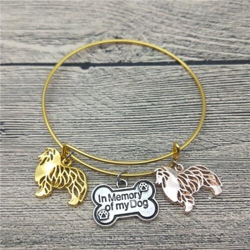 Trendy New Standing Rough Collie Bangles Cute Standing Rough Collie Dog Bangles Bracelets Fashion Pet Jewellery