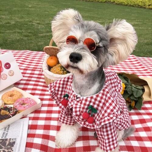 Fashion Pet Shirts Summer Classic Plaid Pet Dog Clothes for Small Dogs French Bulldog Puppy Dog t-Shirt for Dogs Pets Clothing