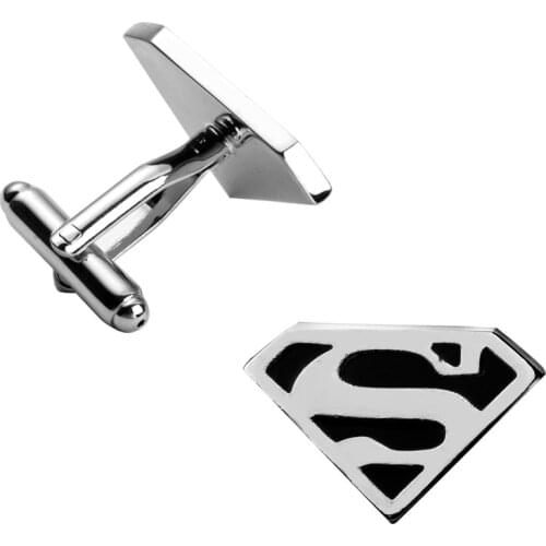 High quality mens jewelry shirt cuff Cufflinks superhero Cufflinks black laser engraving 3 pair pack sale
