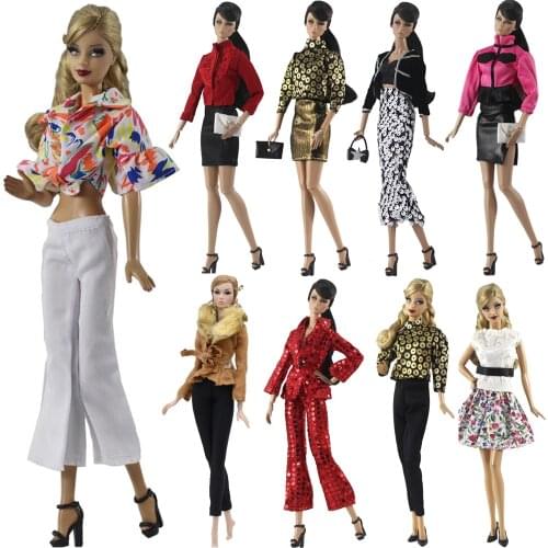 NK 1X Mixed Newest Hsot Sale Doll Noble Suit Handmade Fashion Design For Barbie Accessories Doll Skirt Casual Kids Girl Gifts JJ