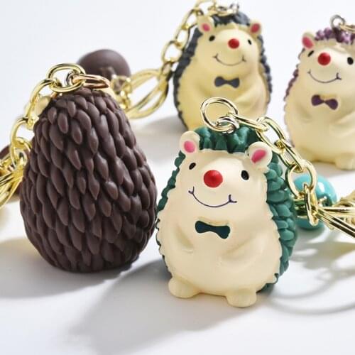 New Cartoon Hedgehog Doll Keychains for Women Silicone Animal Key Chain Cute Bag Hanging Decorative Key Rings
