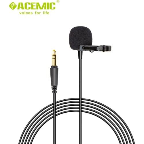 ACEMIC M11 single-headed lavalier microphone for video camera DSLR and mobile phone,include cable 6m, high quality sound