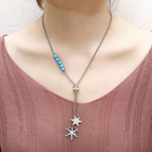 OUFEI Stainless Steel Jewelry Woman Vogue 2019 Geometric Charm Necklace Earrings Set Bohemian Jewelry Sets Accessories