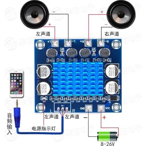 XH-A232 HD Digital Audio Amplifier Board MP3 Amplification Module 12v24v Sound Amplification Board Double Channel 30W
