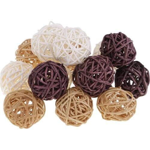 Wicker Rattan Balls Decorative Orbs Vase Fillers Twig Balls for ing Decor, Christmas Decor, Little Animals Toys