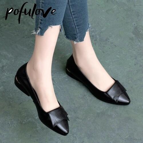 Обувь на низком каблуке POFULOVE China At AliExpress