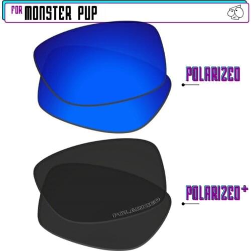 EZReplace Polarized Replacement Lenses for - Oakley Monster Pup Sunglasses - Black P Plus-Navy P