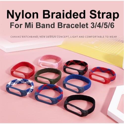 Solo Loop for Mi band 6 Strap Nylon Braided pulseira bracelet Miband4 Miband5 Bracelet Wristband for xiaomi Mi band 5 4 3 strap
