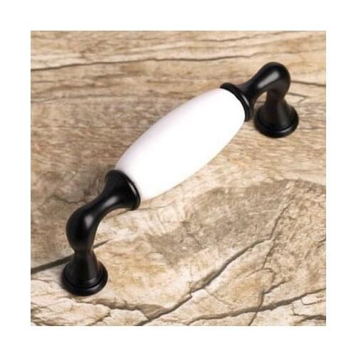 96mm kitchen cabinet handle pull white ceramic cupboard pulls knob black dresser drawer wardrobe furniture pulls handles