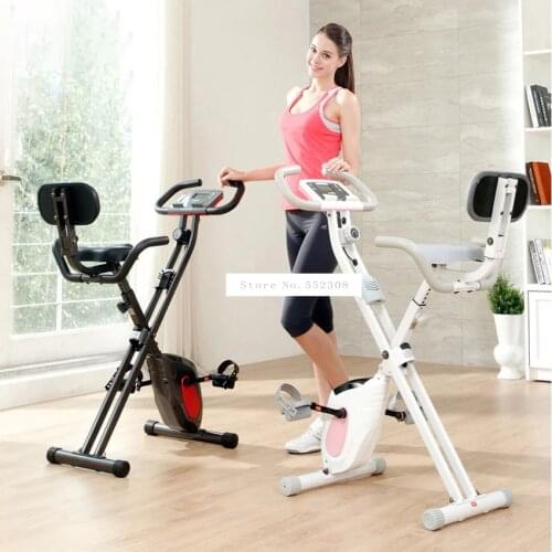 Foldable Mute Indoor Bike 8 Gear Magnetic Resistance Fitness Pedal Bicycle Men/Women Home Exercise Cycling Bike Trainer Sports