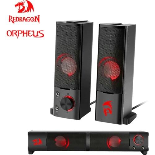 Redragon Orpheus GS550 aux 3.5mm stereo surround music gaming backlight speakers column sound bar for computer PC loudspeakers