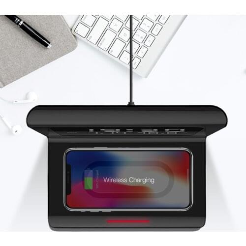 LED Electric Alarm Clock Digital Thermometer Clock HD Mirror Clock With Phone Wireless Charger And Time Date Wireless Charging