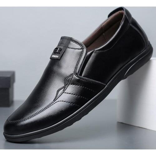 Business mens shoes spring sets of feet cowhide business casual shoes mens comfortable soft sole simple leather shoes H483