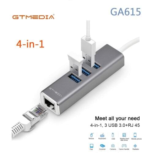 USB HUB GTMEDIA USB Converter USB 3.0 to RJ45 Ethernet Adapter OTG Network Lan 10/100/1000M for USB Drive Laptop PC Accessories