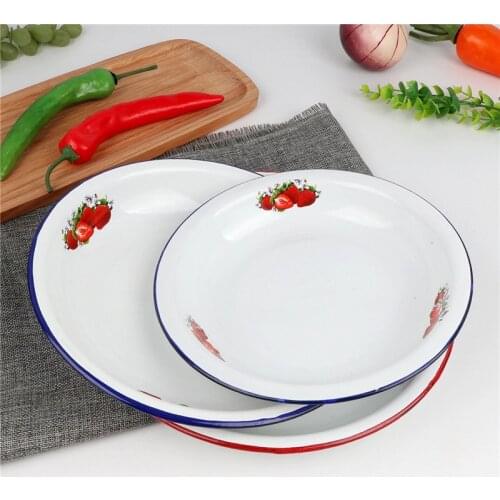 Thickened classic enamel dish, deep rice dish, enamel dish, enamel dish, soup dish, fruit dish
