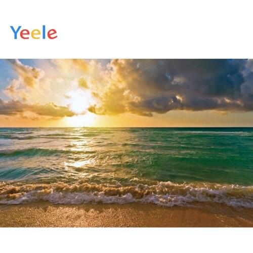 Summer Sea Ocean Seaside Wave Sunset Nature Scenery Photography Backdrops Vinyl Photographic Background For Photo Studio Shoot